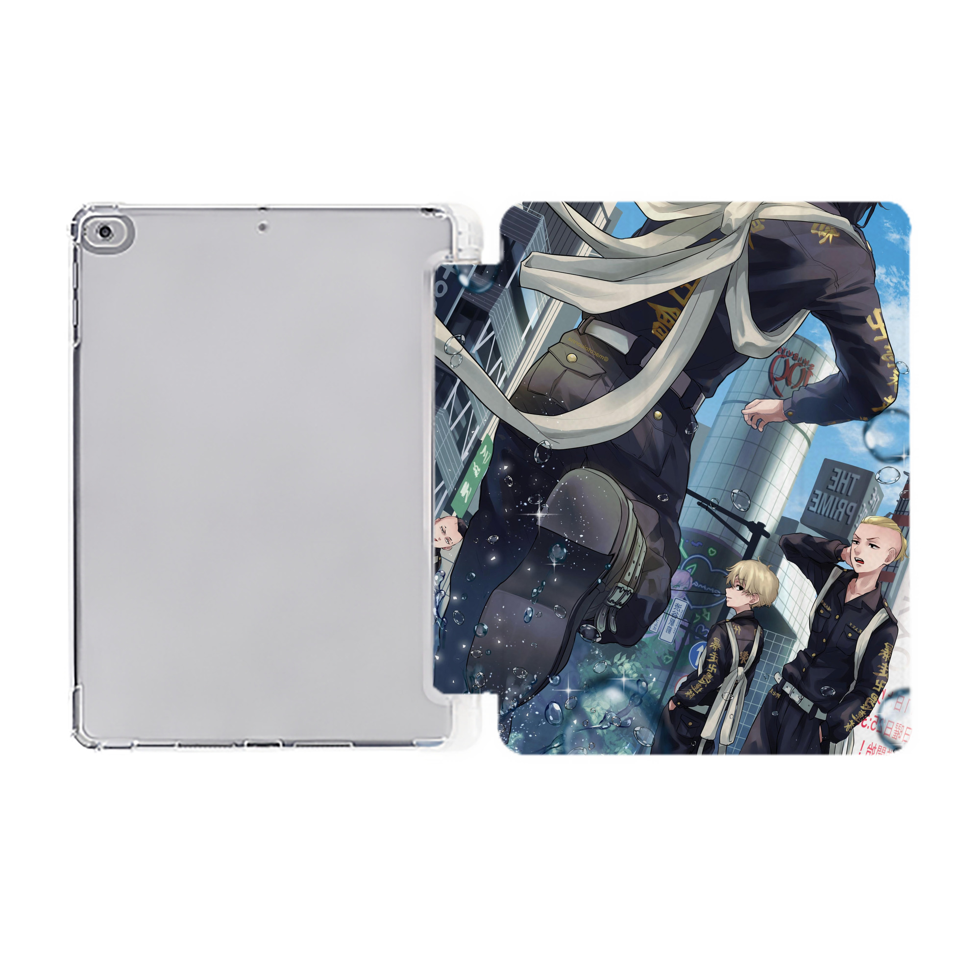 （画像用） 東京リベンジャーズ Tokyo Revengers IPad ケース ペン収納付き 三つ折りスタンド PUレザー×シリコン 対応機種9.5/10.5/10.9インチ